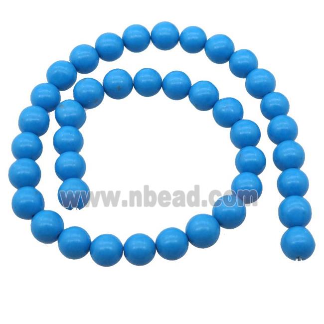 blue Mashan Jade Beads, round