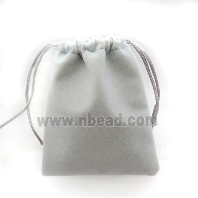 gray Velvet Jewelry Pouch