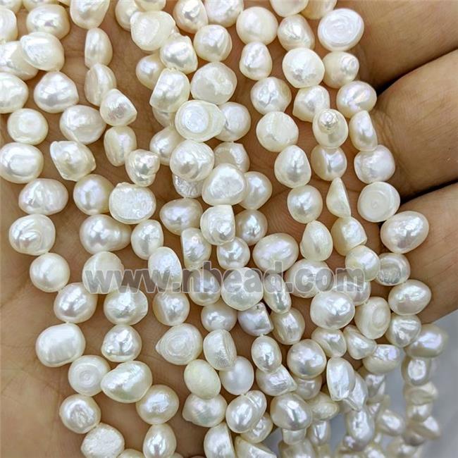 White Pearl Beads Topdrilled Freeform