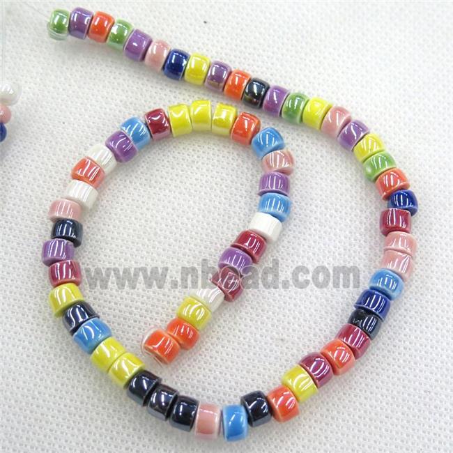 mixcolor Oriental Porcelain heishi beads, light electroplated