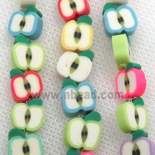 Polymer Clay Fimo Beads, apple, mix