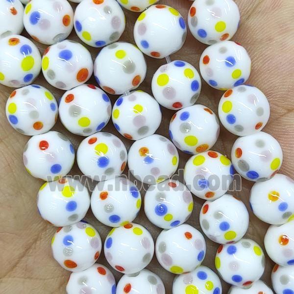 Round Lampwork Glass Beads Spotted