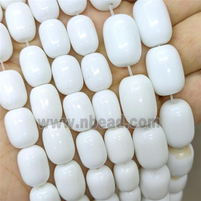 White Porcelain Barrel Beads