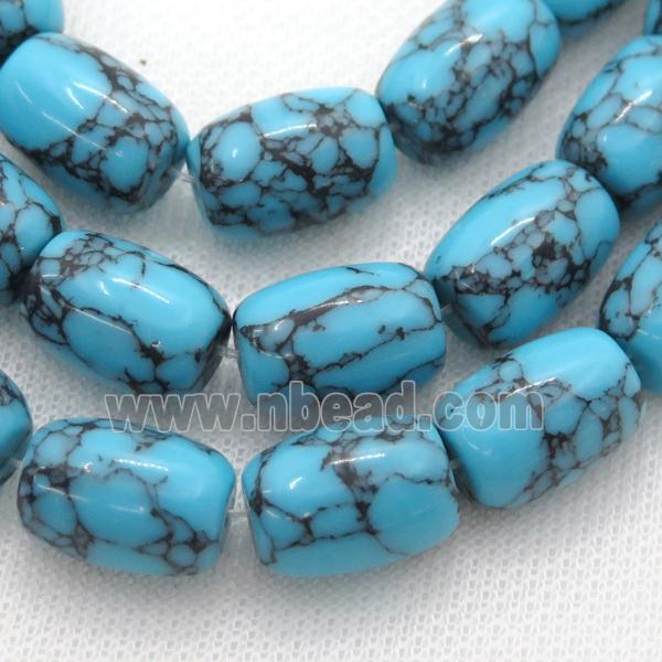 blue Assembled Turquoise barrel beads