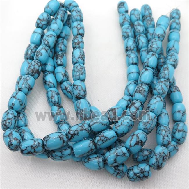 blue Assembled Turquoise barrel beads