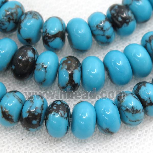 blue Assembled Turquoise rondelle beads