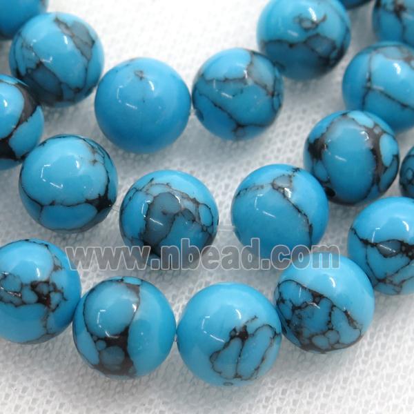 blue Assembled Turquoise round beads