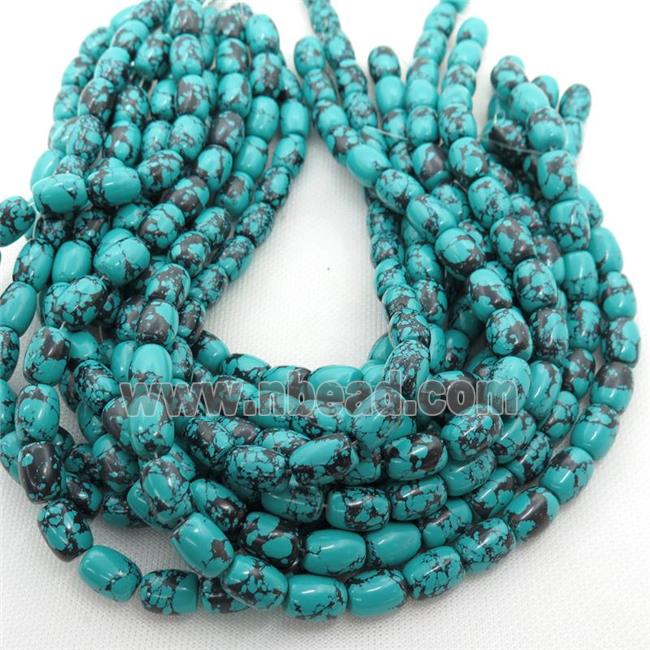 green Assembled Turquoise barrel beads