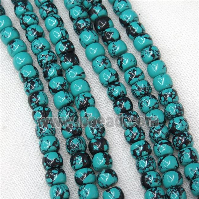 green Assembled Turquoise barrel beads