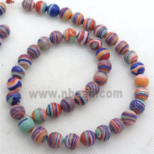 Synthetic Malachite beads, round, multicolor