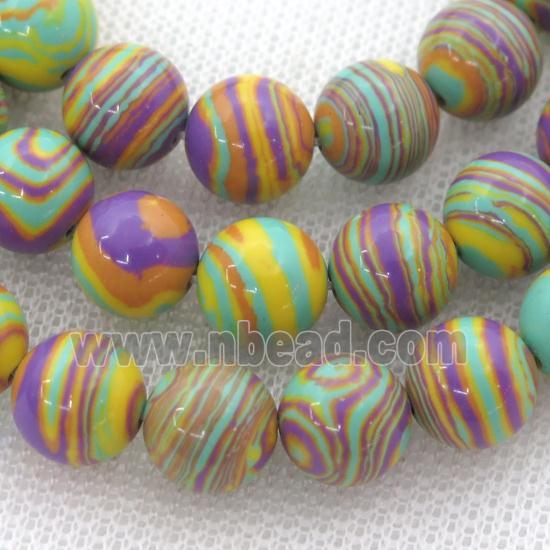 Synthetic Malachite beads, round, multicolor