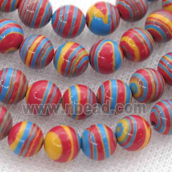 Synthetic Malachite beads, round, multicolor