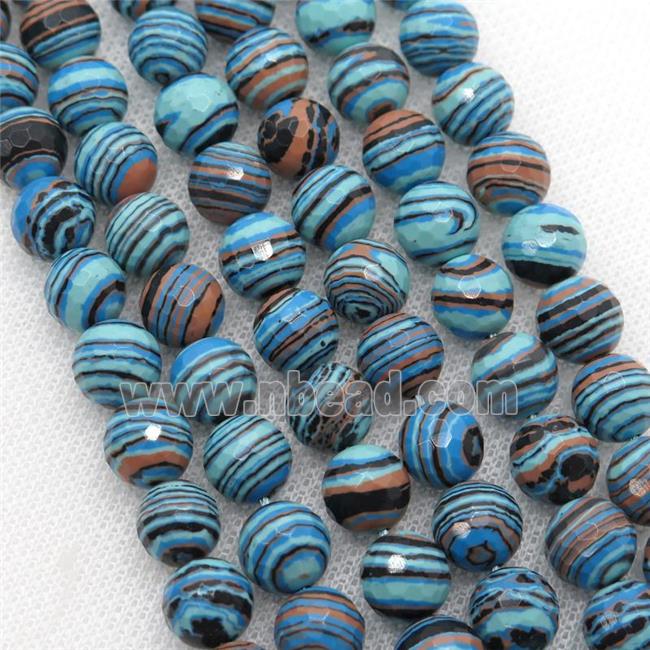 Synthetic Malachite beads, faceted round, multicolor