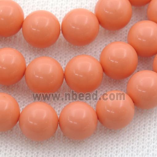 Synthetic Coral Beads, pink, round