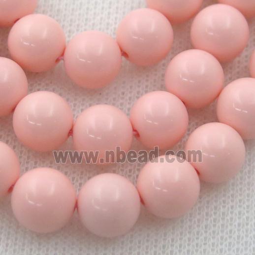 Synthetic Coral Beads, pink, round