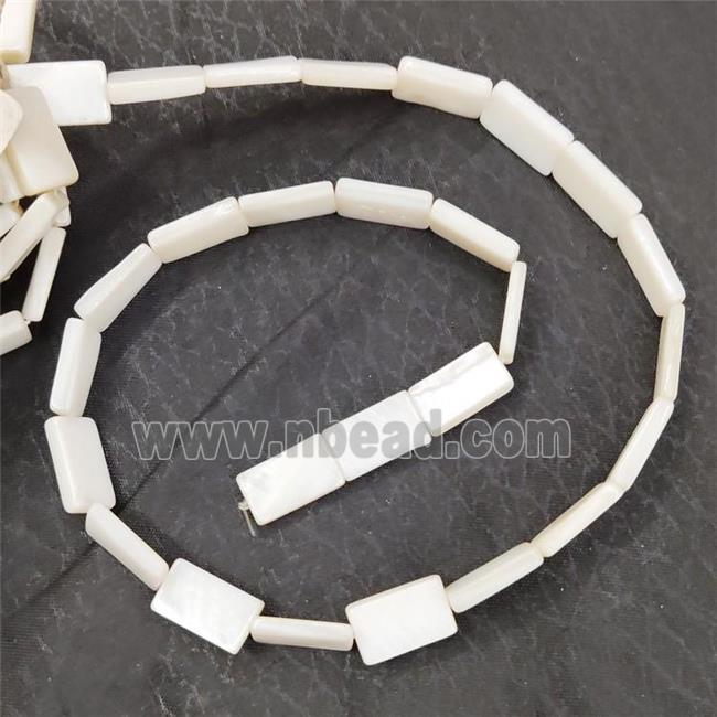 White Sea Shell Rectangle Beads