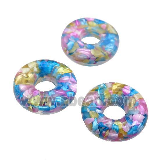 Shell donut pendant, multicolor