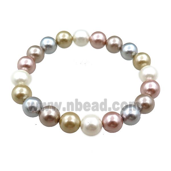 pearlized shell bracelet, round