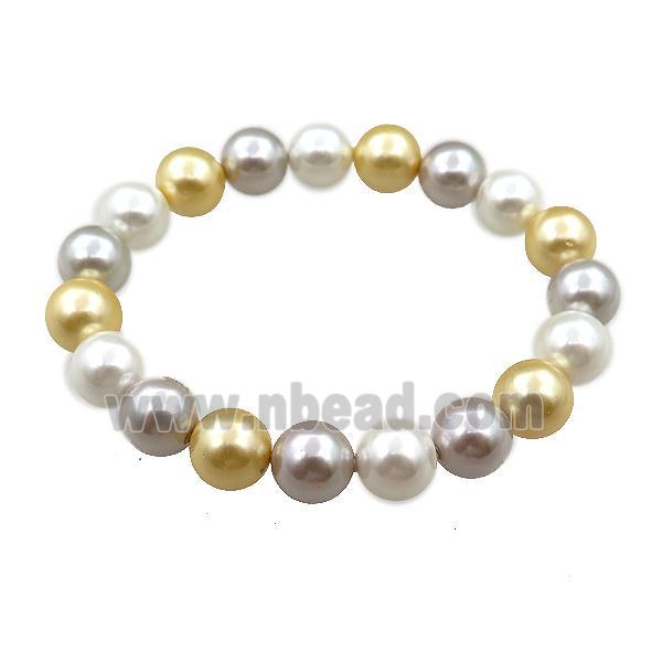 pearlized shell bracelet, round