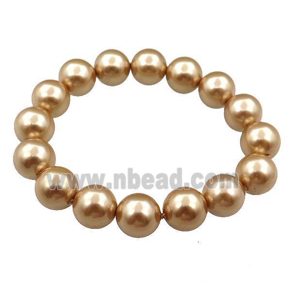 pearlized shell bracelet, gold