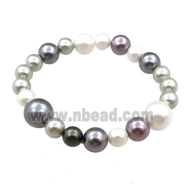 pearlized shell bracelet, multicolor