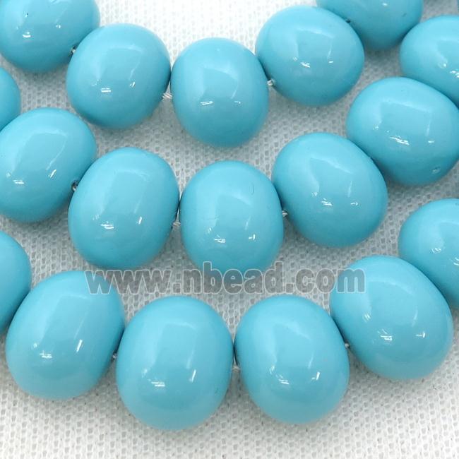 turq Pearlized Shell potato Beads