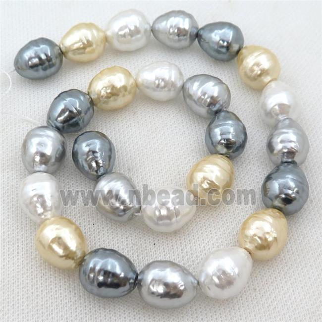 mixed Pearlized Shell silkworm beads