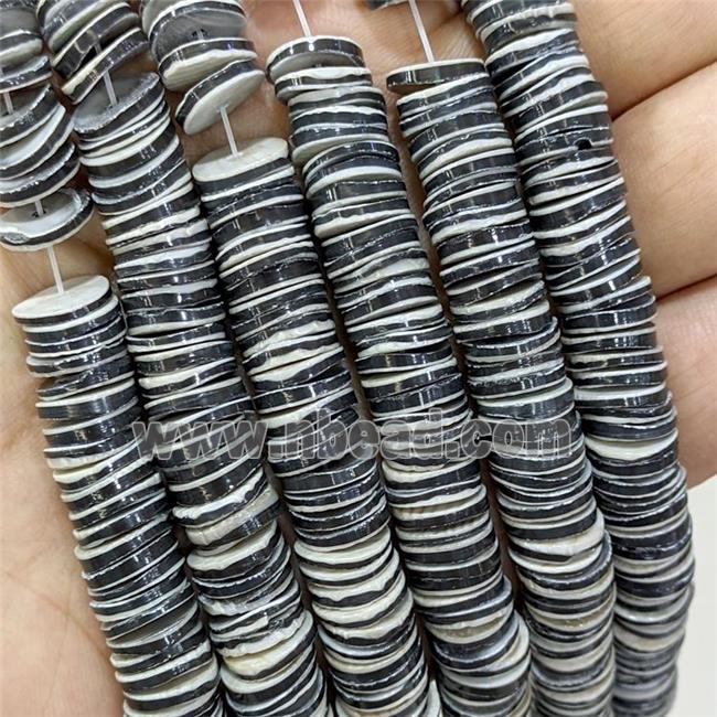 Natural Sea Shell Heishi Beads Black Dye