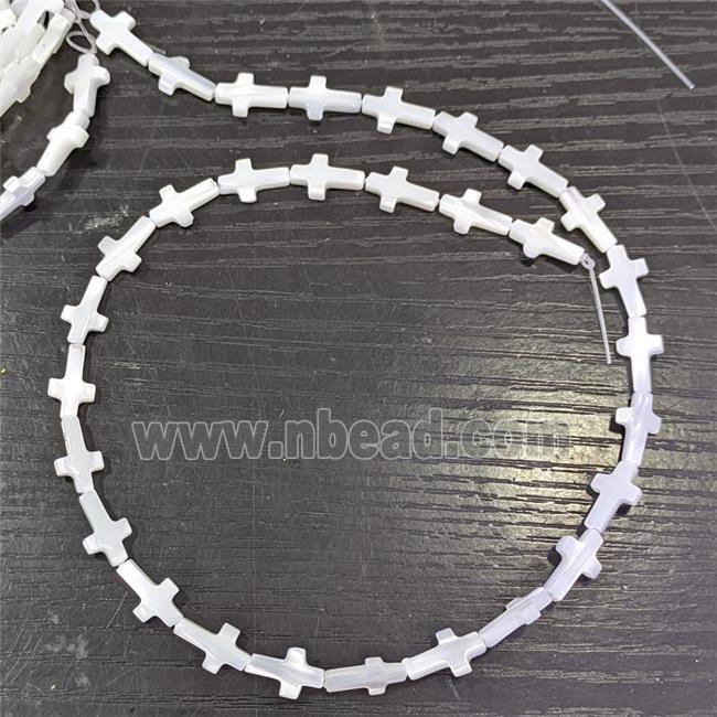 White MOP Shell Beads Cross