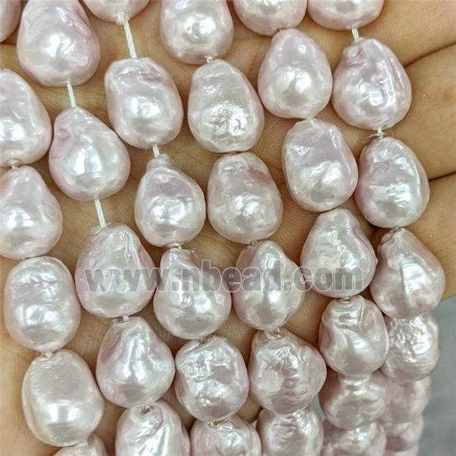 Lt.pink Pearlized Porcelain Beads Freeform