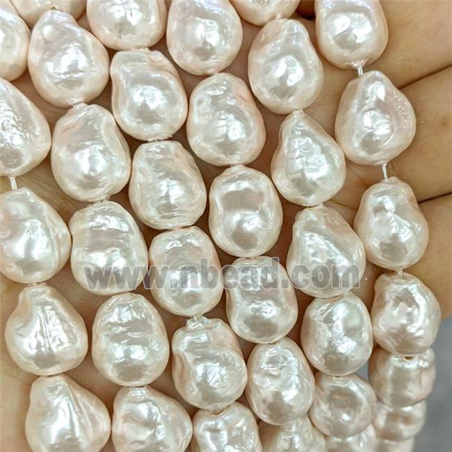 White Pearlized Porcelain Beads Freeform