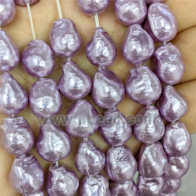 Purple Pearlized Porcelain Beads Freeform