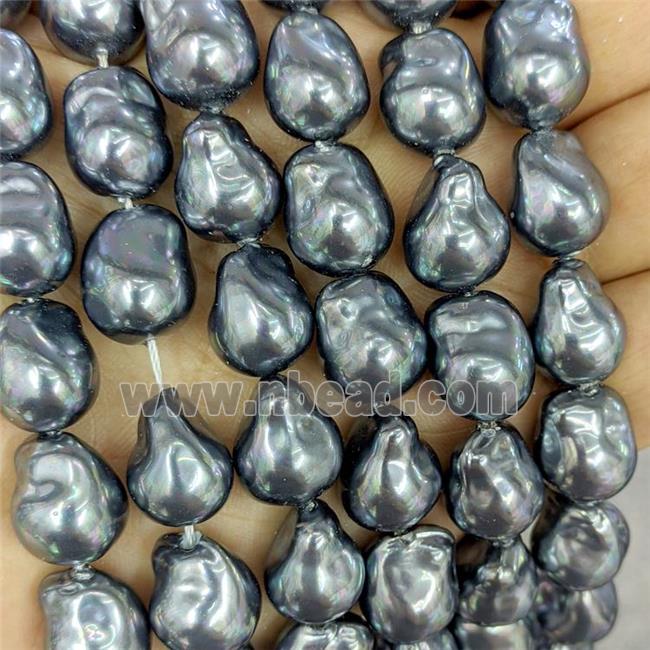 Blackgray Pearlized Porcelain Beads Freeform