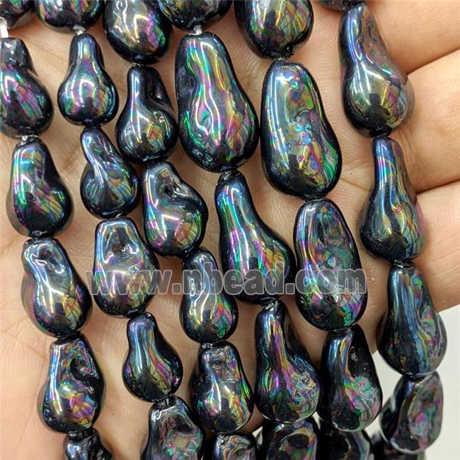 Baroque Style Pearlized Shell Freeform Black AB-Color