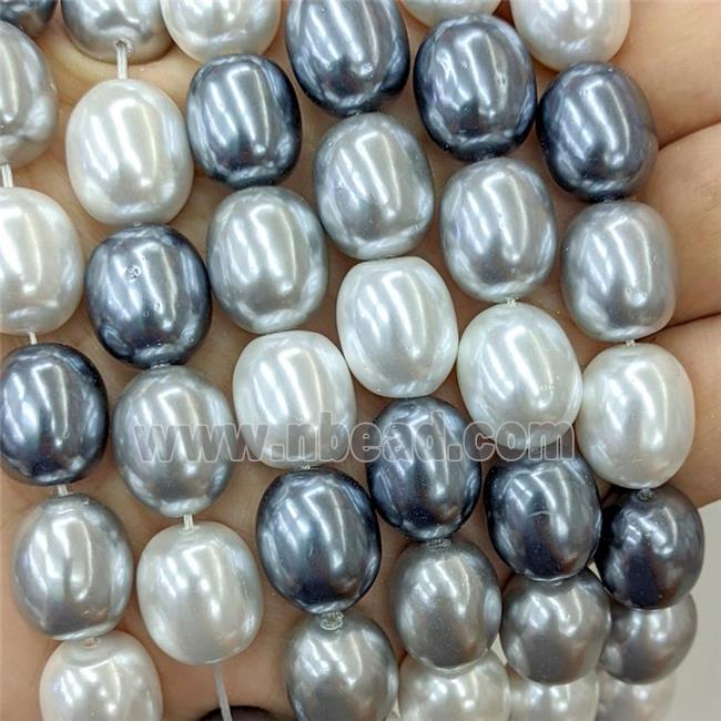 Baroque Style Pearlized Shell Beads Barrel Mixed Color