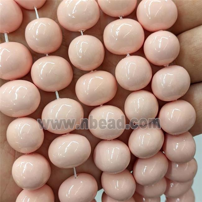 Salmon Pearlized Shell Potato Beads