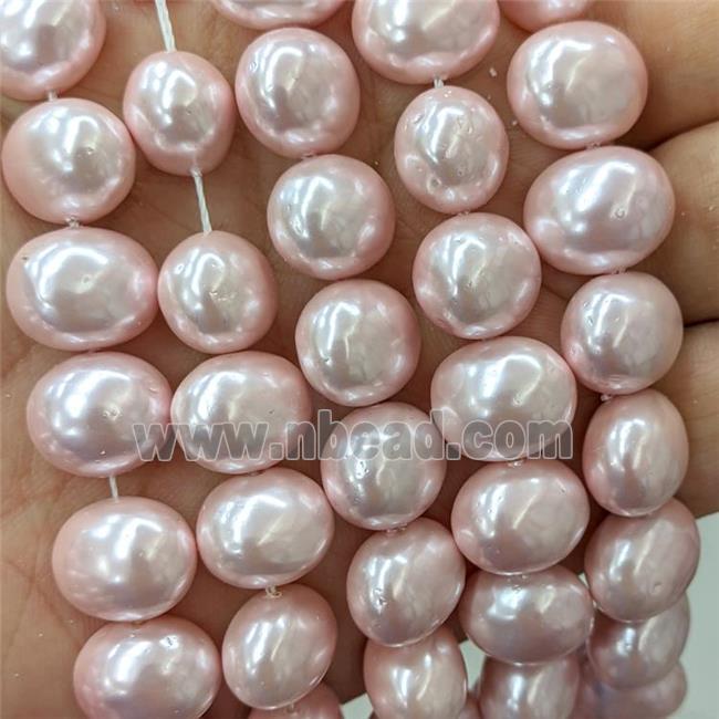 Lt.pink Pearlized Shell Potato Beads