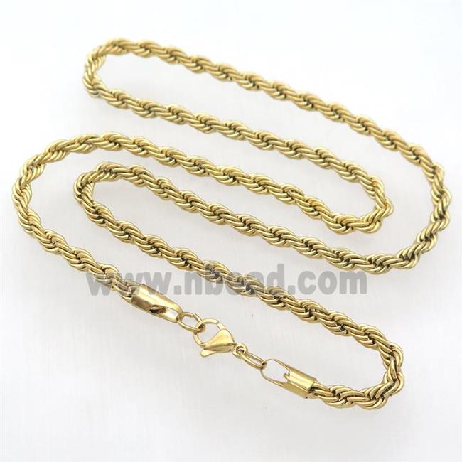 Stainless Steel Necklace Chain, gold plated