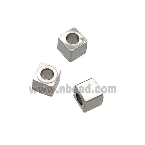 raw stainless steel cube beads