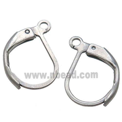 raw stainless steel Leaveback Earrings