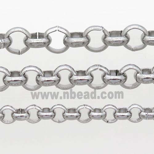 raw stainless steel circle chain