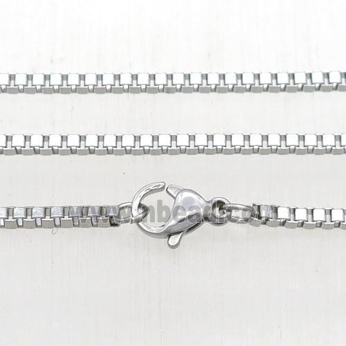 raw Stainless Steel Necklace Box Chain