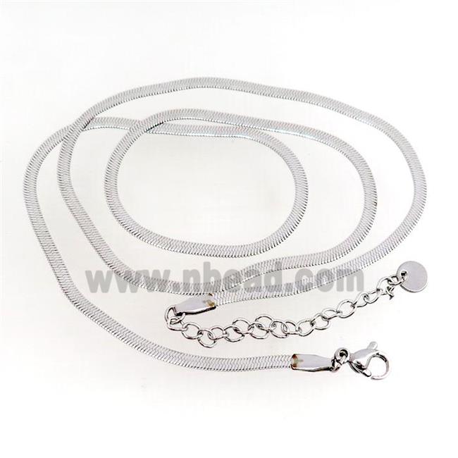 stainless steel necklace Chain, snakeskin, platinum plated