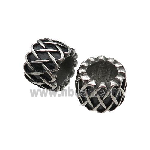 Stainless Steel tube Beads, antique silver