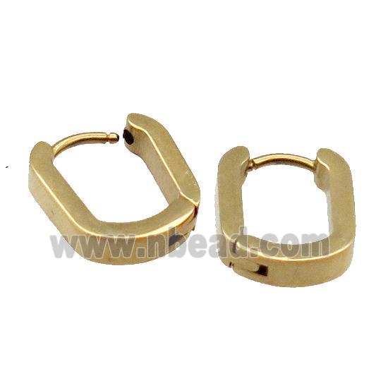 Stainless Steel Latchback Earring oval gold plated