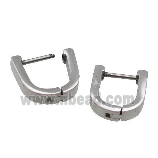 raw Stainless Steel Latchback Earring Ushape