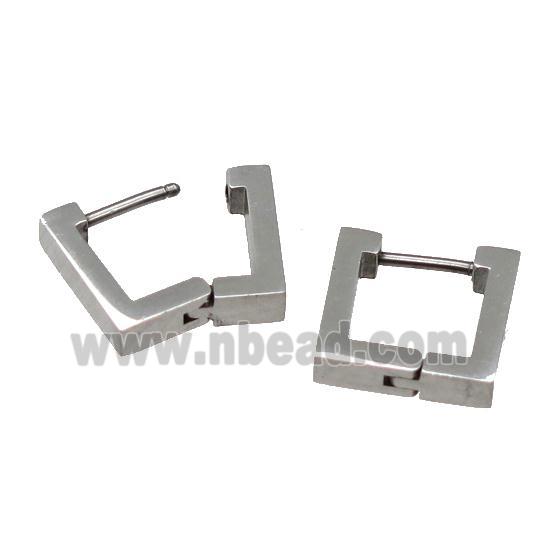 raw Stainless Steel Latchback Earring square