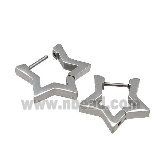 raw Stainless Steel Latchback Earring star