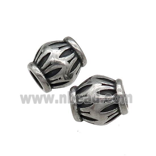 Stainless Steel Rondelle Beads Antique Silver