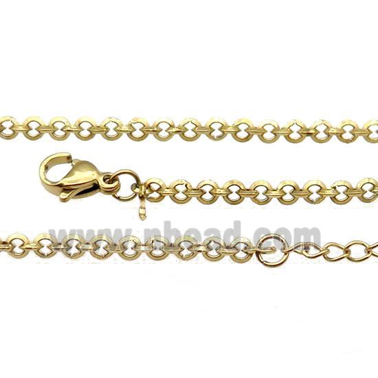 Stainless Steel Necklace Chain Gold Plated